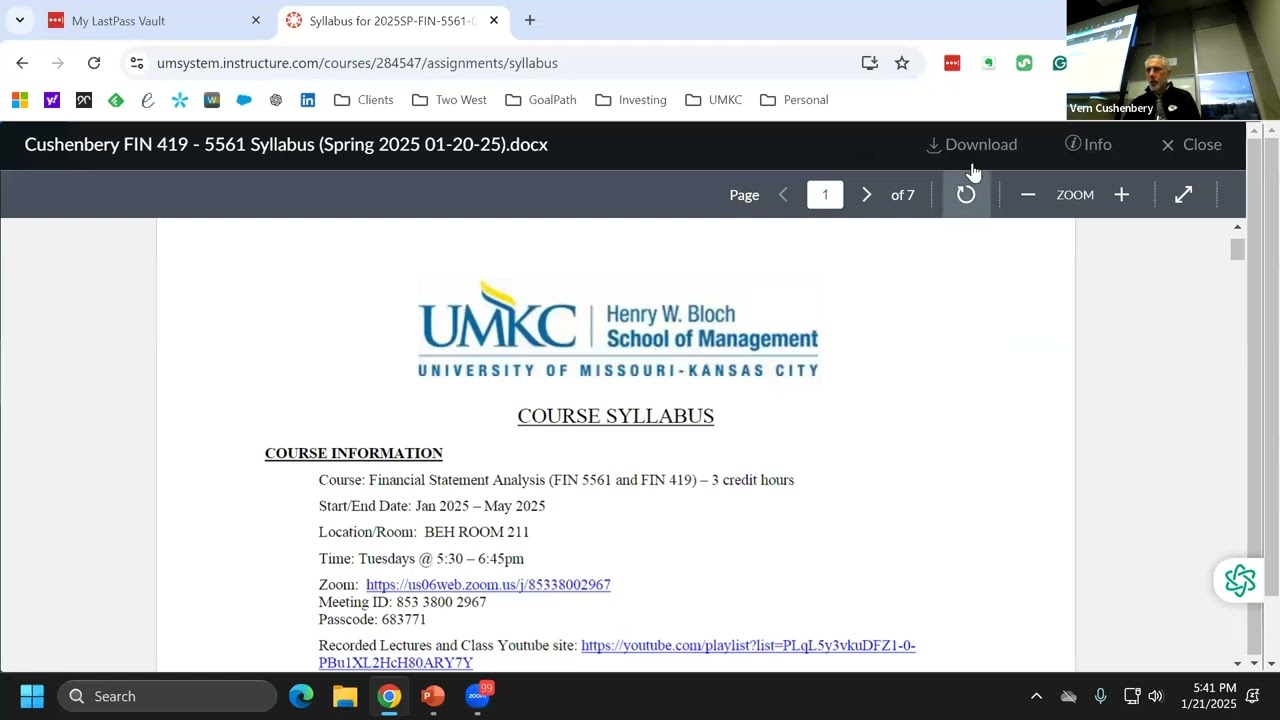 2025.01.21 - FIN 419/5561 - 1st Class (Syllabus Overview and Module 1)