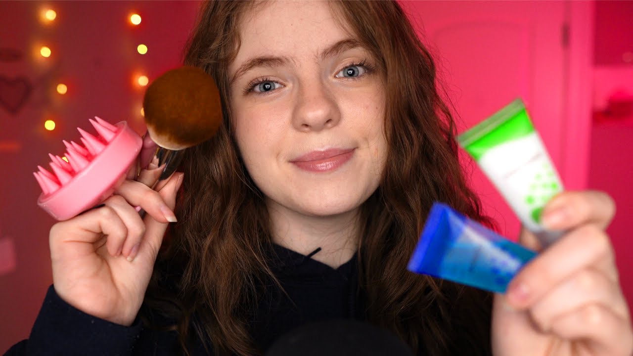 АСМР поможет вам быстро заснуть 😴 Cozy layered sounds, skincare, hair brushing & scalp massage