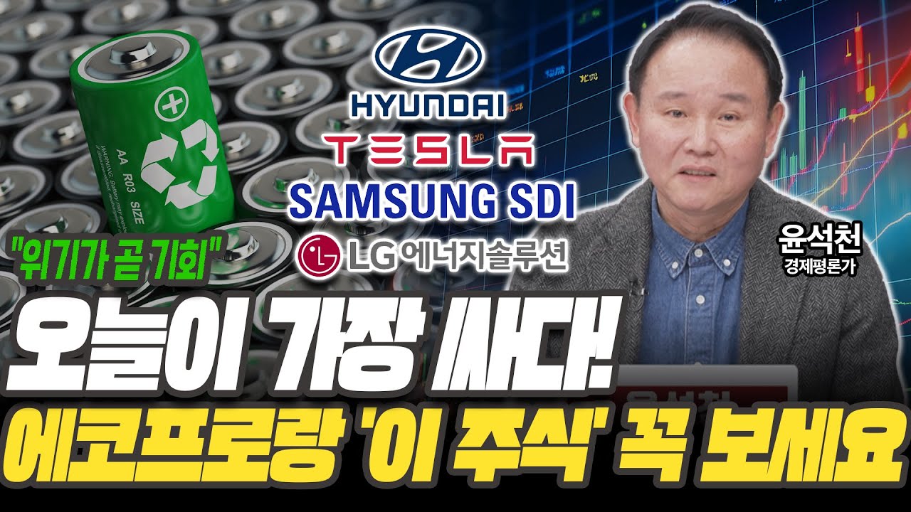 2차전지 여전히 조정이 기회입니다! 현대차와 2차전지주 '여기까지' 오를겁니다 [윤석천 / 경제평론가]