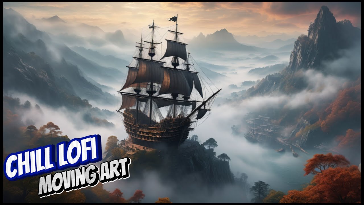 Floating Ship in Misty Mountains ⛵✨ | Relaxing Lofi Beats for Study & Chill