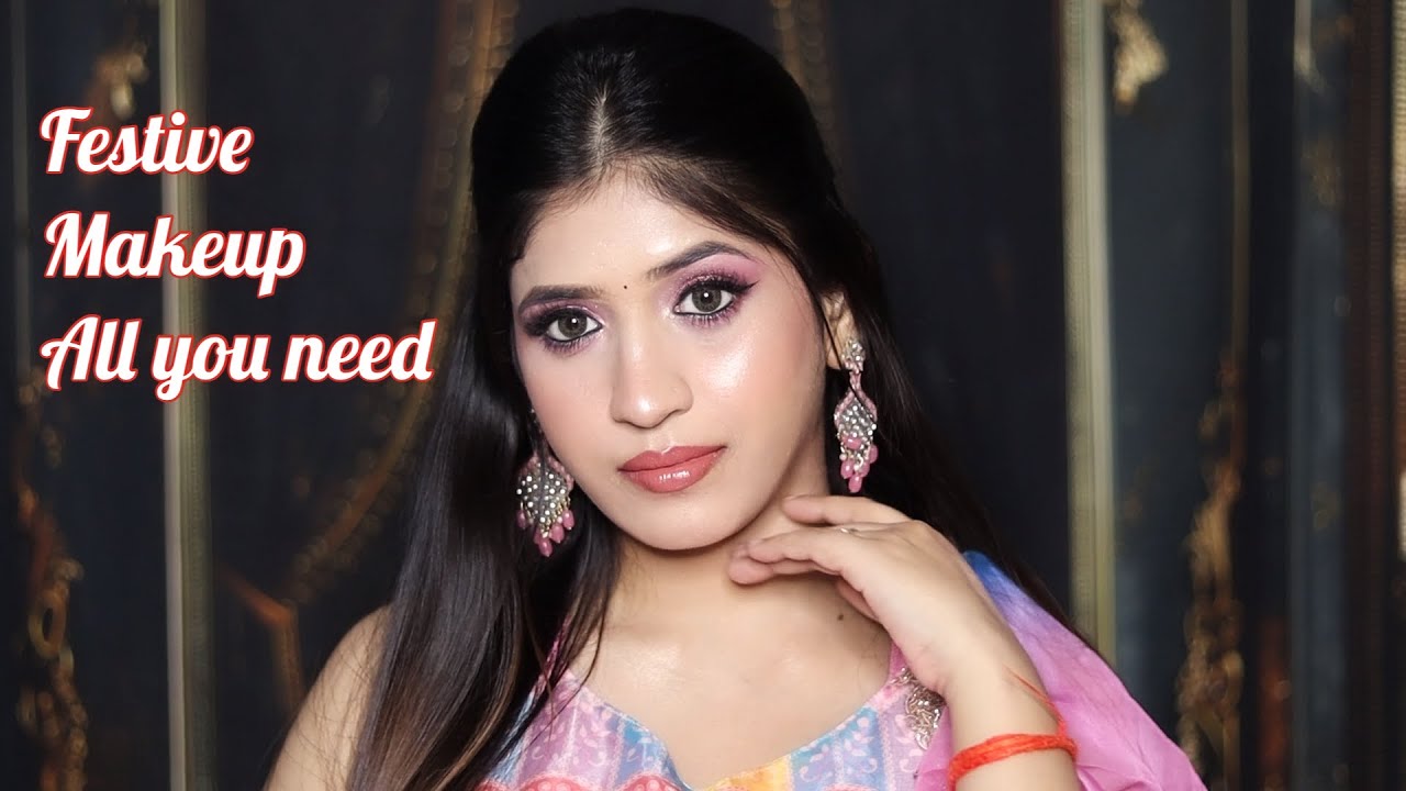 Festive Durga Puja makeup look | easy & pocket friendly makeup for beginners 