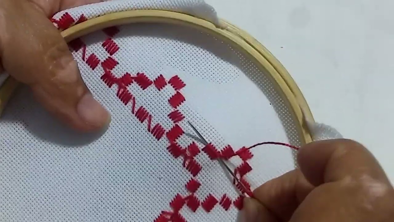 Bordado Hardanger Navidad. Mantel Parte 3 🎄🎄