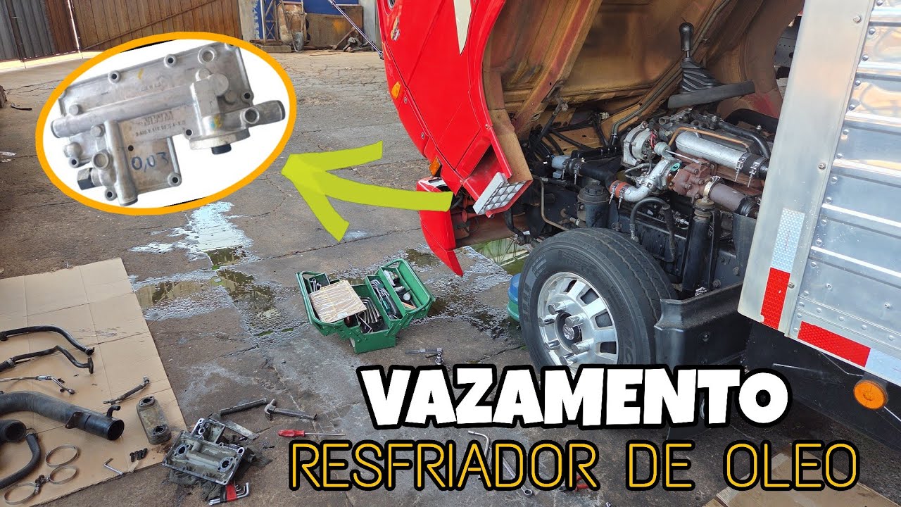 MANUTENÇÃO NO CAMINHÃO 8-140 TROCA JUNTA RADIADOR DE OLEO MWM X10