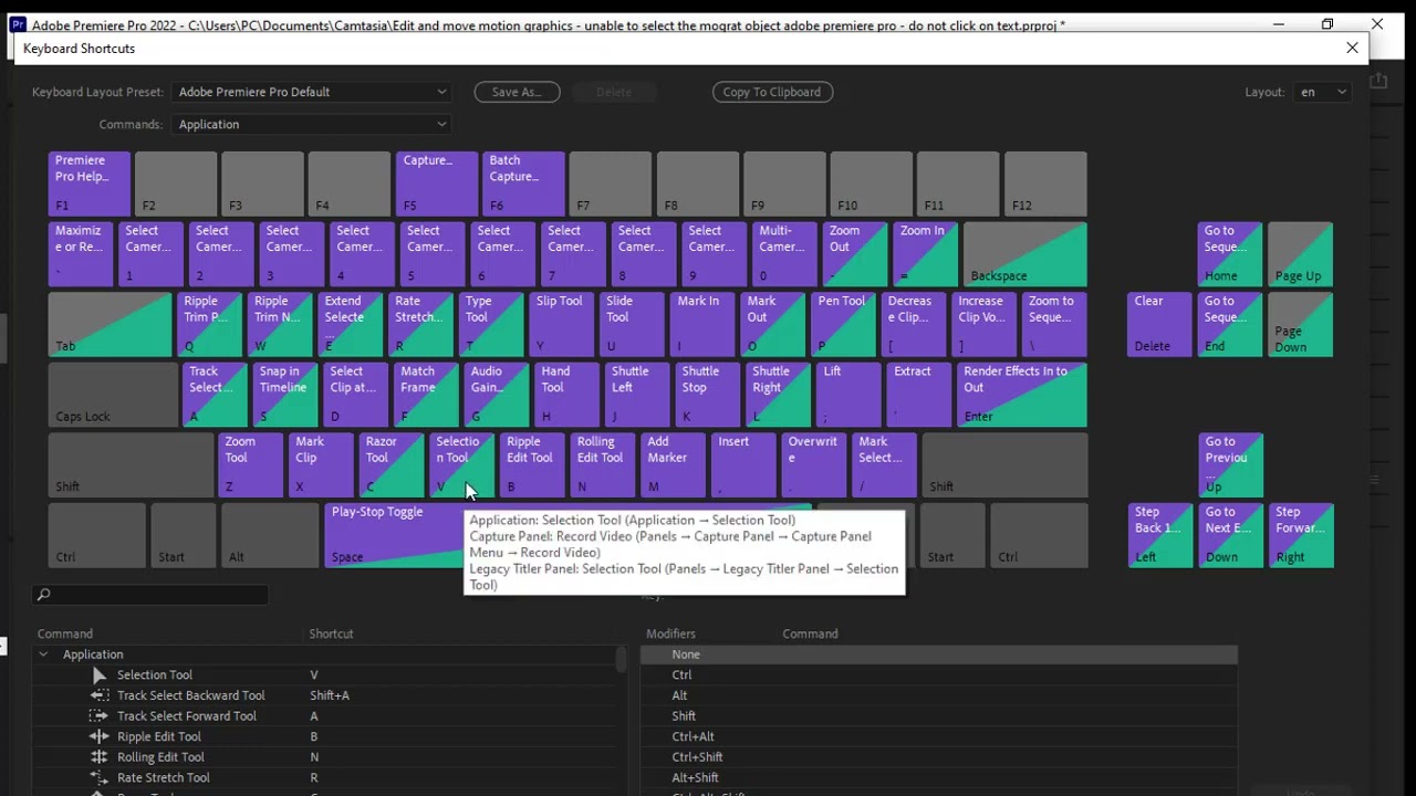Keyboard shortcut keys in Adobe premiere pro | hotkeys in premiere pro