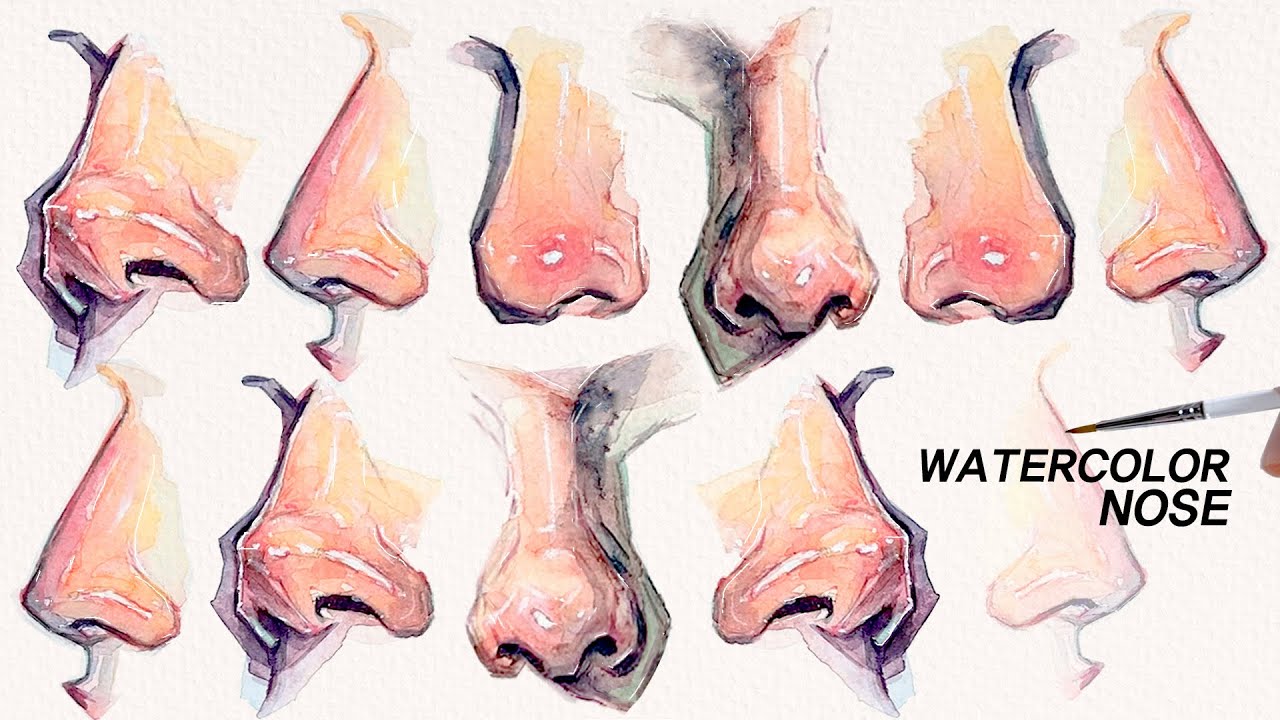 ✍🏻 SATISFIED WATERCOLOR "NOSE" PROCESS - [DRAW WITH ME] ✍🏻