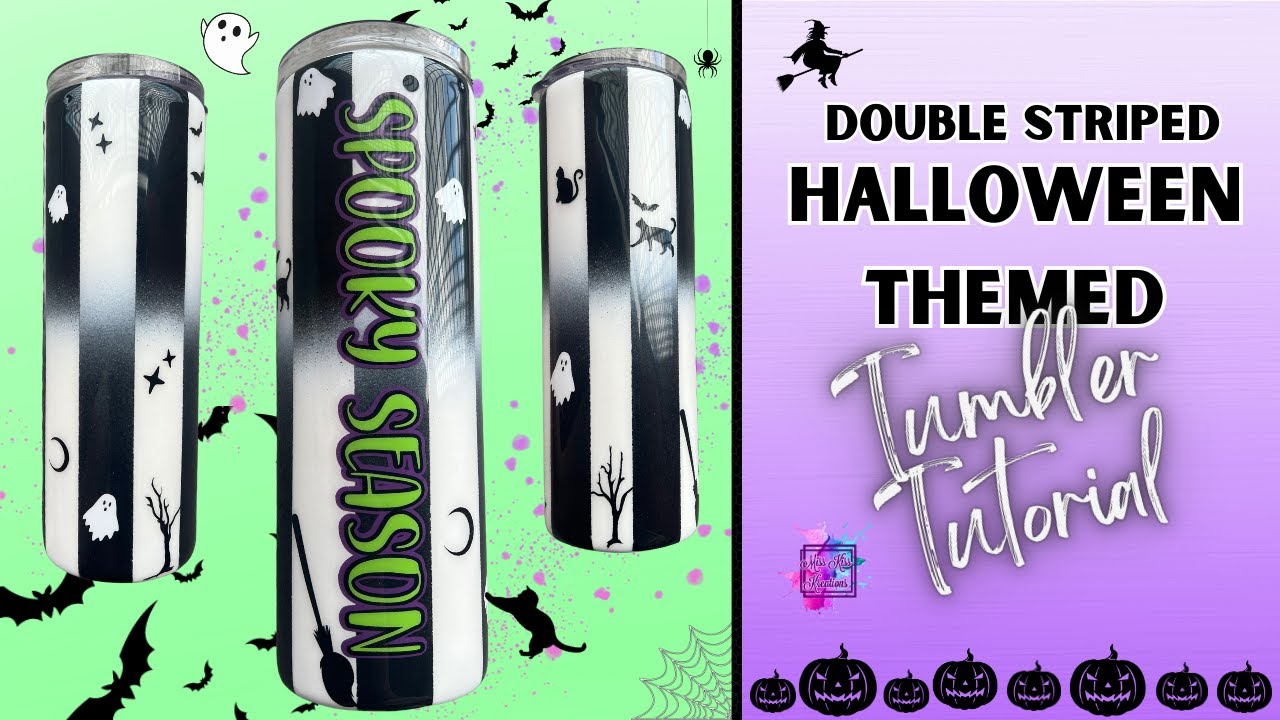 Double Striped Ombre Halloween Themed Tumbler Tutorial