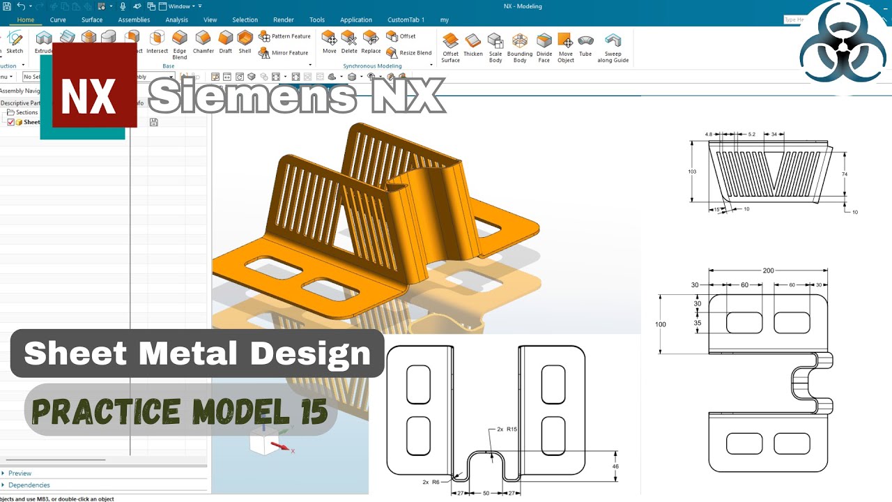 Siemens NX-Sheet Metal || Practice Model 15