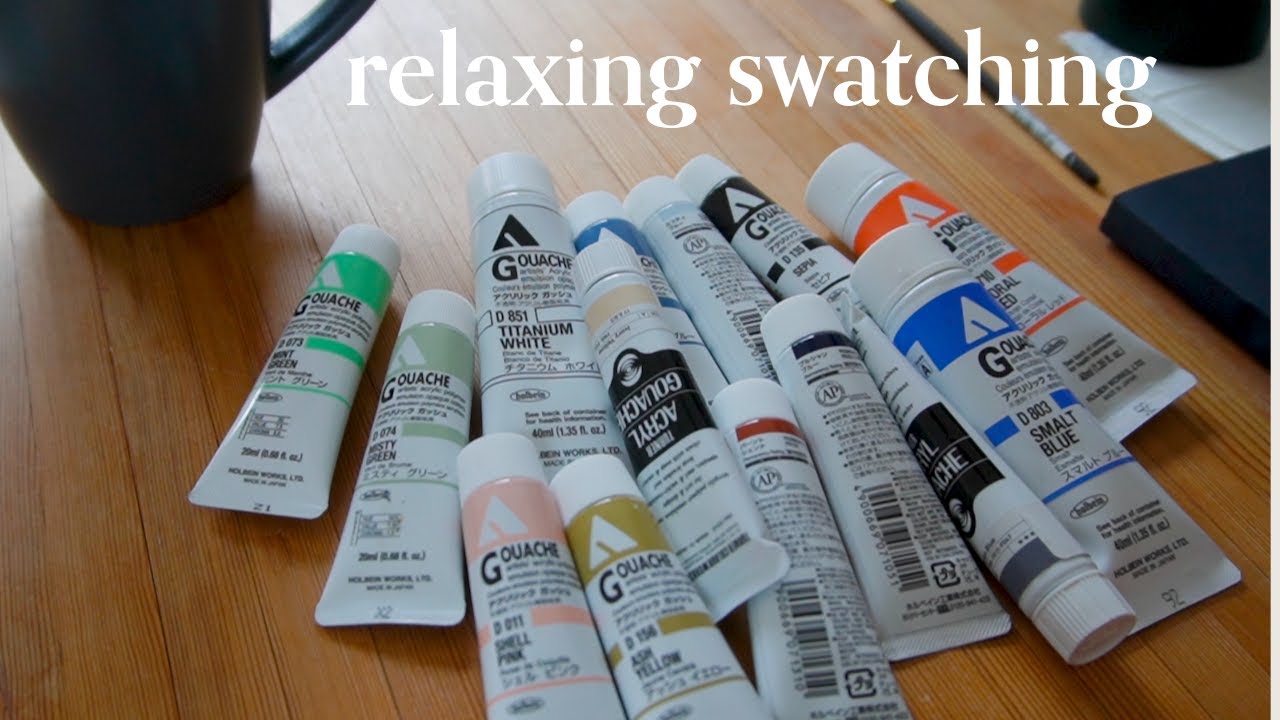 Swatching my Acrylic Gouache Collection