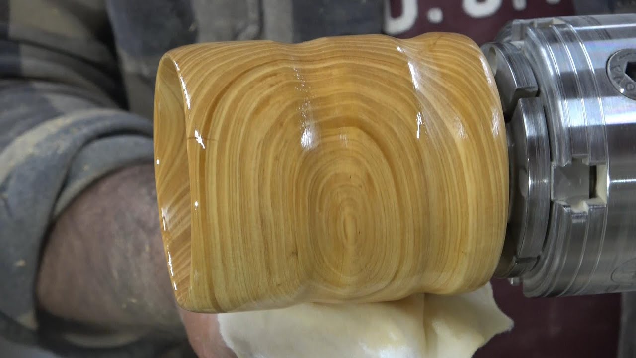 Wood Turning Pair of Whiskey Tumblers from Cypress (bonus snake in aquarium footage)!