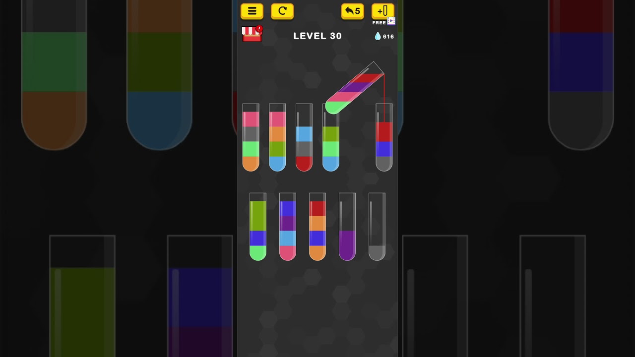 water sort color puzzle level 30