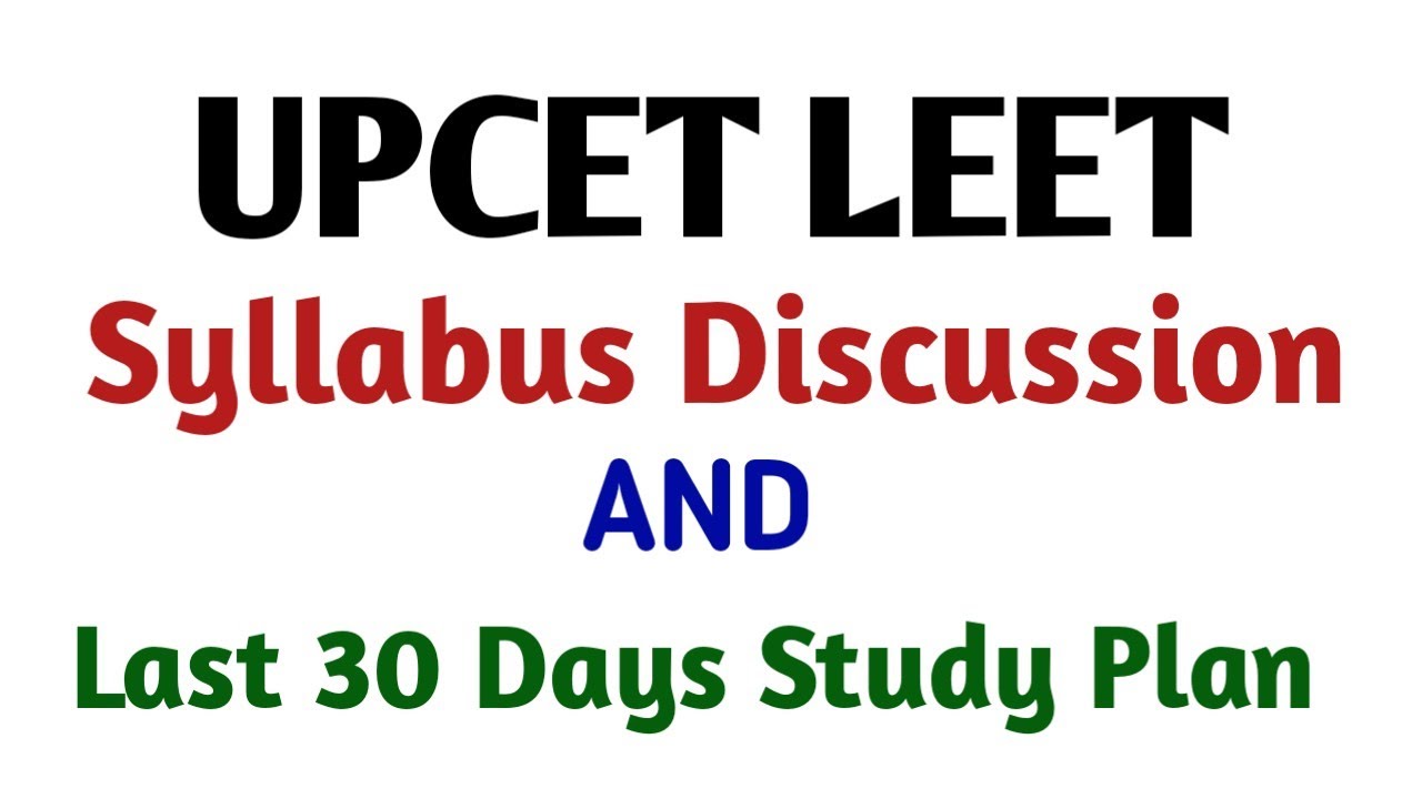 UPCET LEET Syllabus Discussion & Last 30 Days Study Plan @PolytechnicPathshala