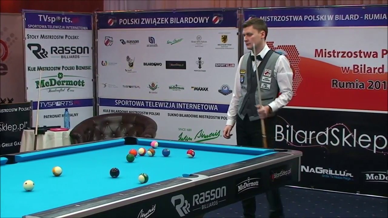 Mistrzostwa Polski w Bilard - Rumia 2016 K. Skowerski vs M. Skoneczny - FINAŁ 8 bil