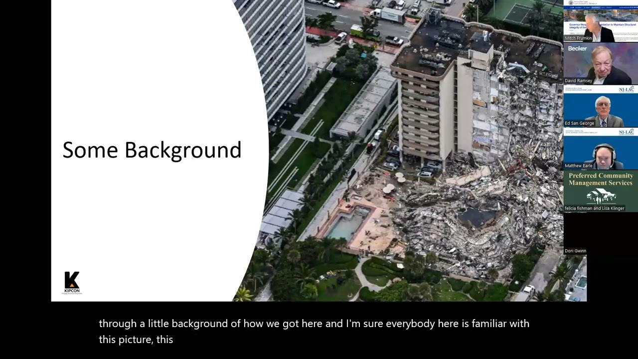 NJ Legislative Mandates for Reserve Studies and Structural Integrity | Kipcon Virtual Webinar
