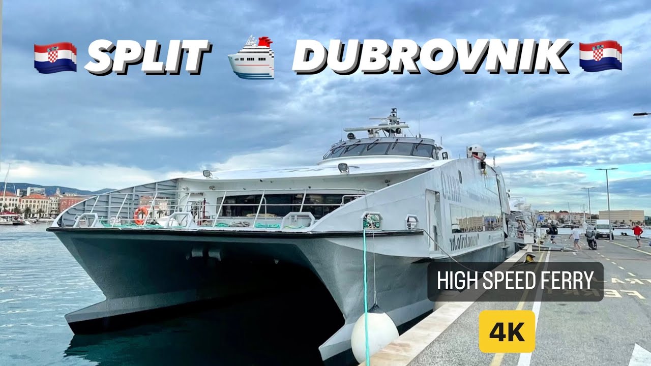 High speed catamaran ferry trip Split to Dubrovnik, 4K, UHD, 60 FPS 🇭🇷🛥