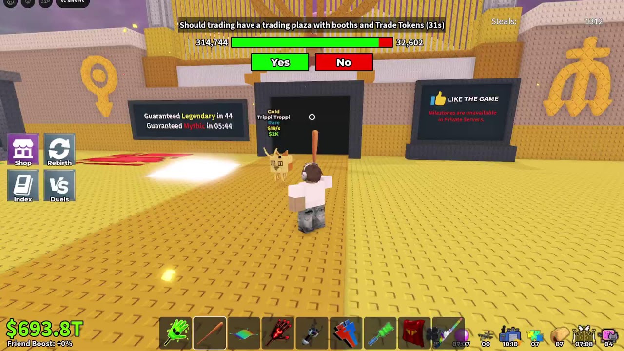Steal a Brainrot live trading machine