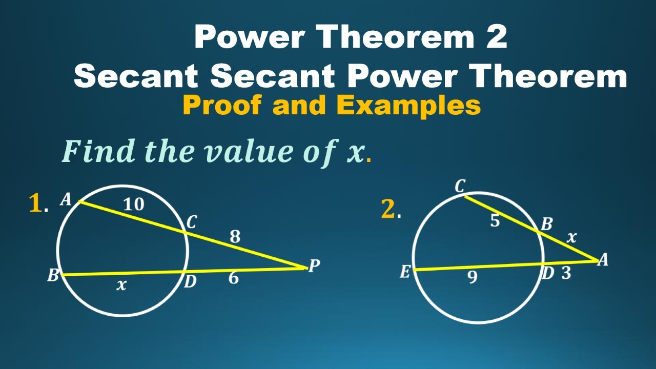 Secant Secant Power Theorem Proof and Examples | Two Secants Segments Theorem | Geometry