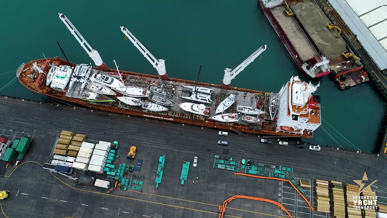 A YACHT TRANSPORTING SHIP! - AERIAL HIGHLIGHTS - AUCKLAND - NZ