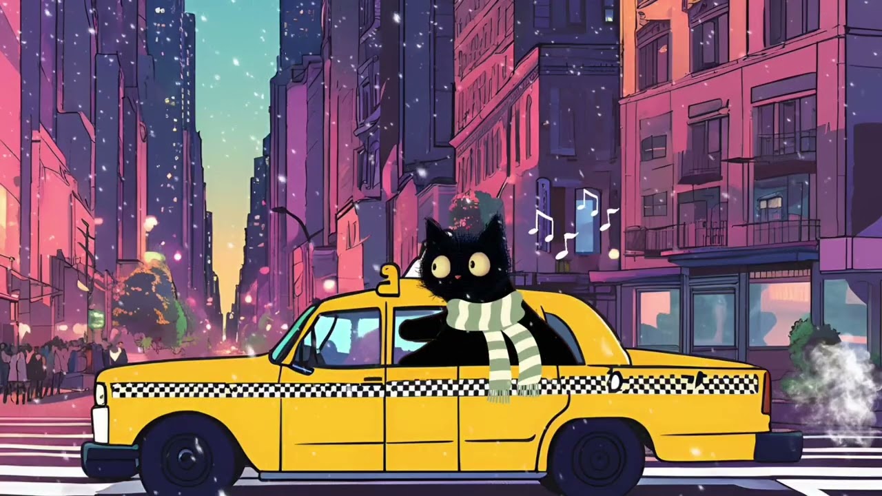 Lofi Taxi Ride in NYC 🎶 🌃 Midnight’s Chill Journey & Study Beats