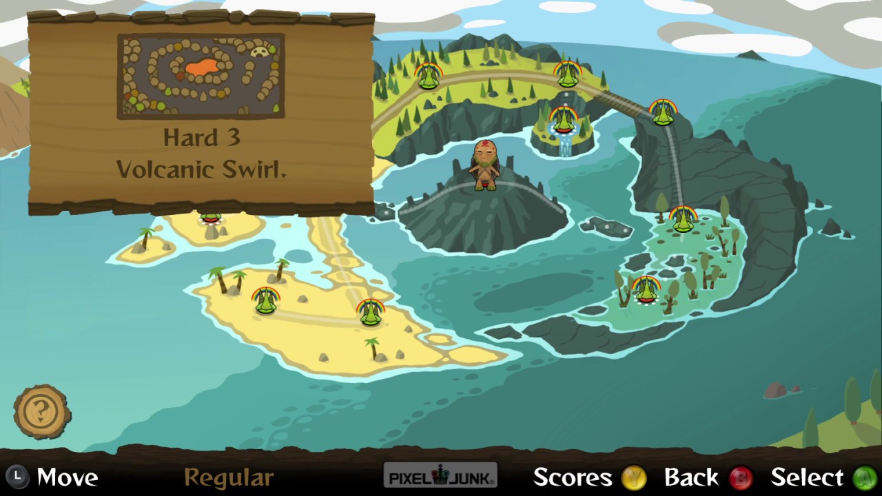 PixelJunk Monsters Ultimate Edition, Gati Gati Island, Hard 3 - Volcanic Swirl (Regular difficulty)