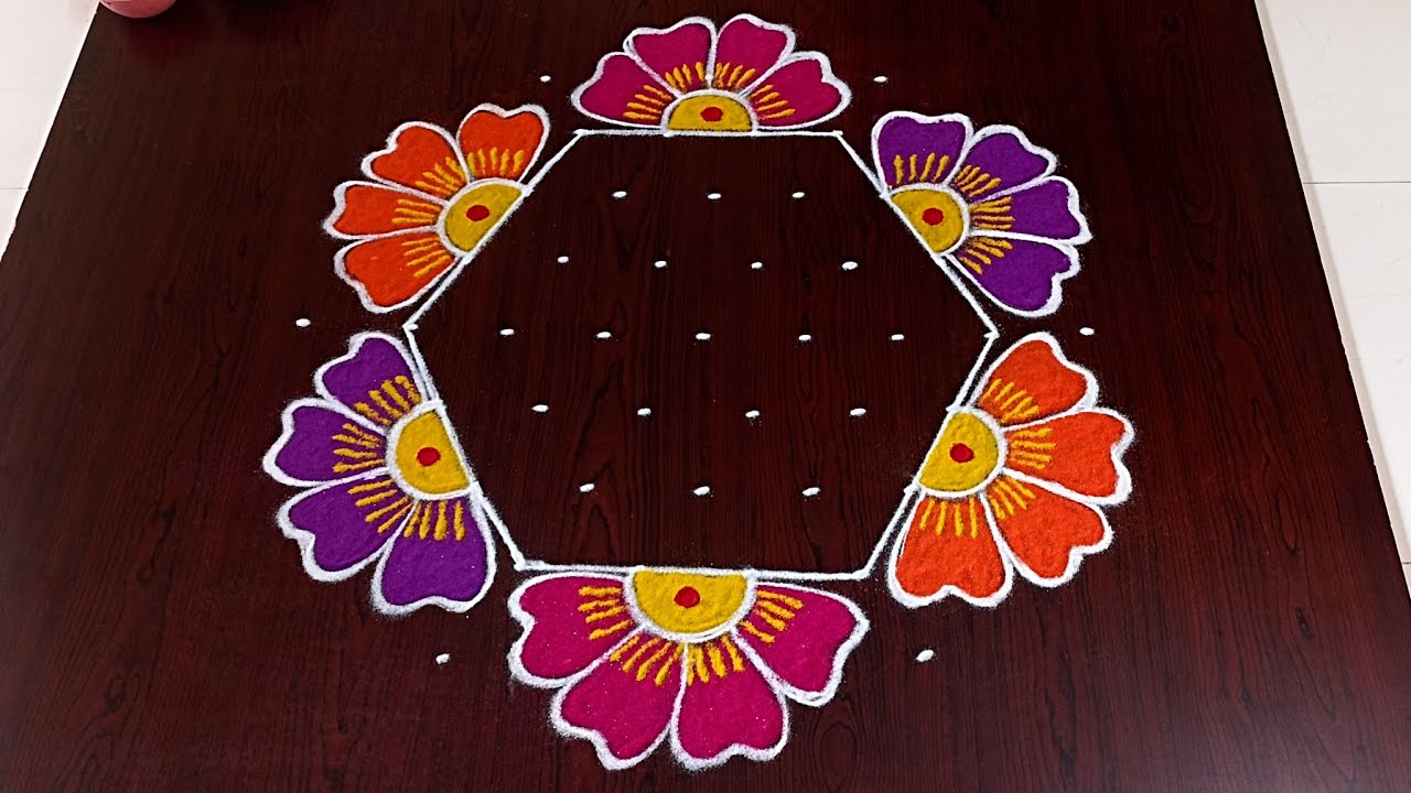 9×5dots beautiful sankranti chukkala muggulu🌷|easy sankranti rangoli|Pongal kolams