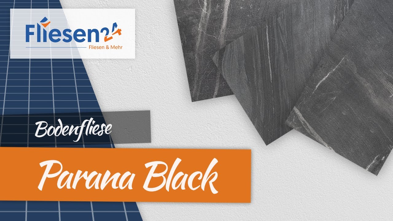 Bodenfliese | Parana Black 60x120 cm | Feinsteinzeug mit anthrazit Farbton und heller Marmorierung