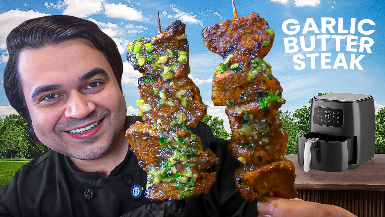10-Minute Garlic Butter Steak Skewers (Air Fryer Recipe)