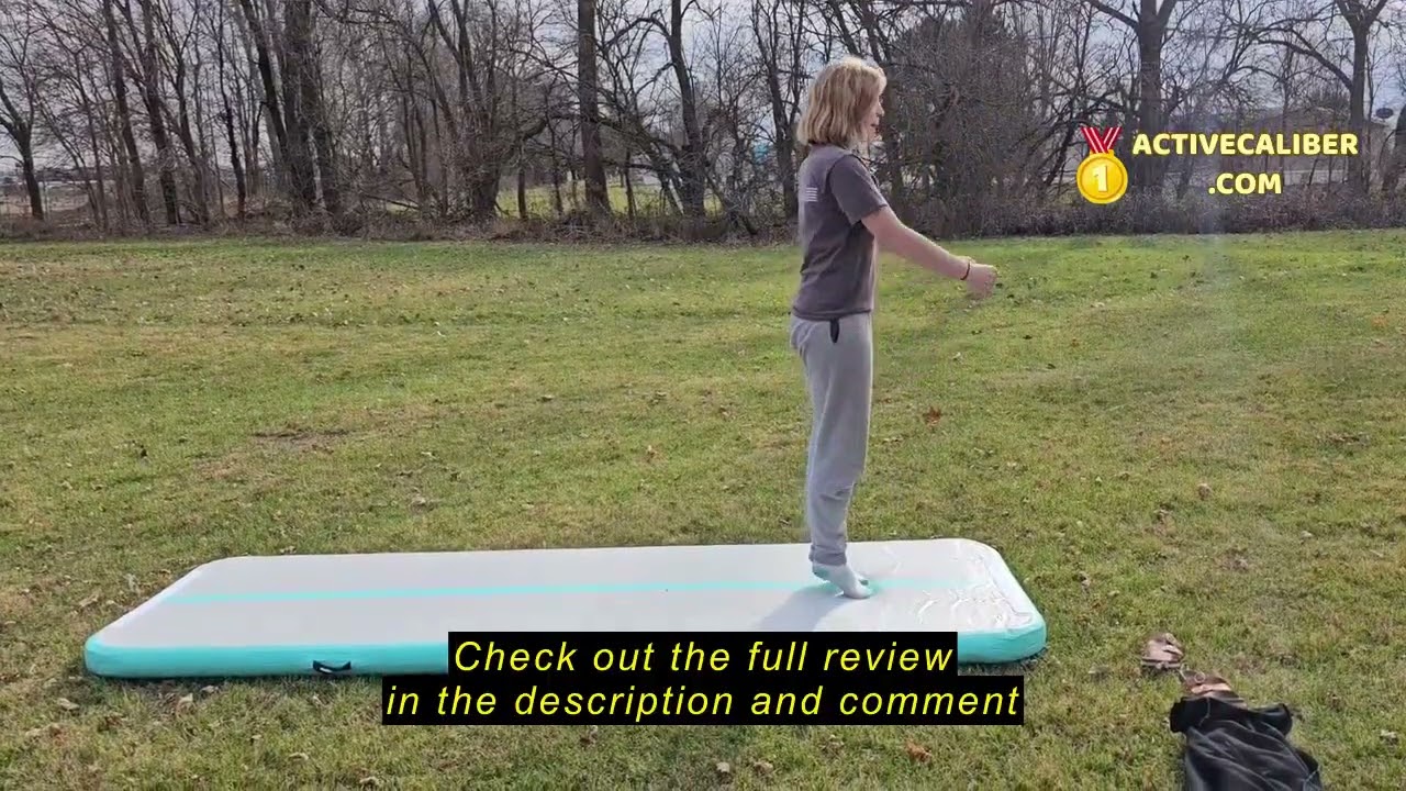 Review CHAMPIONPLUS Inflatable Air Tumbling Mat Gymnastics Tumble track 4/8 inches Thickness Air Mat