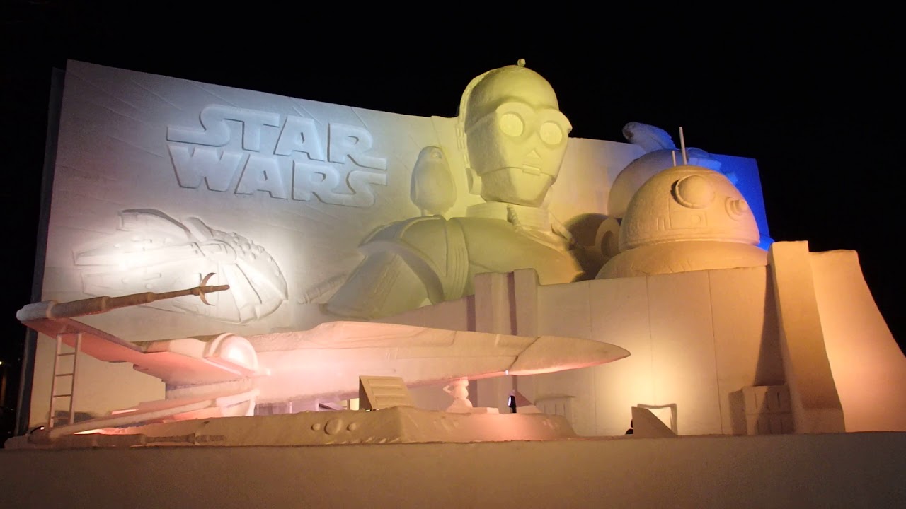 The Star Wars lazer mapping display at the 2019 Sapporo Snow Festival!