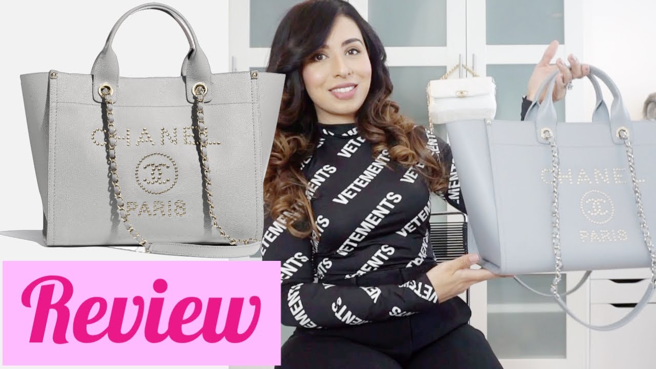 Chanel Large Leather Deauville Studded Tote Bag Review and What's In My Bag