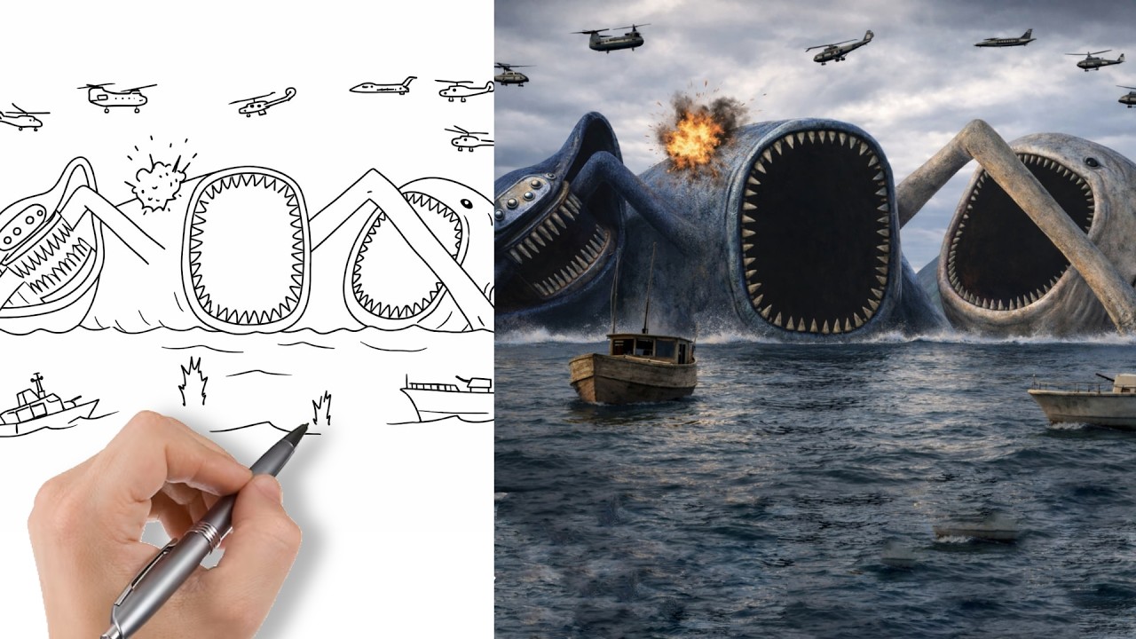 How to draw El Gran Maga, Bloop and Sea Eater - step by step Tutorial