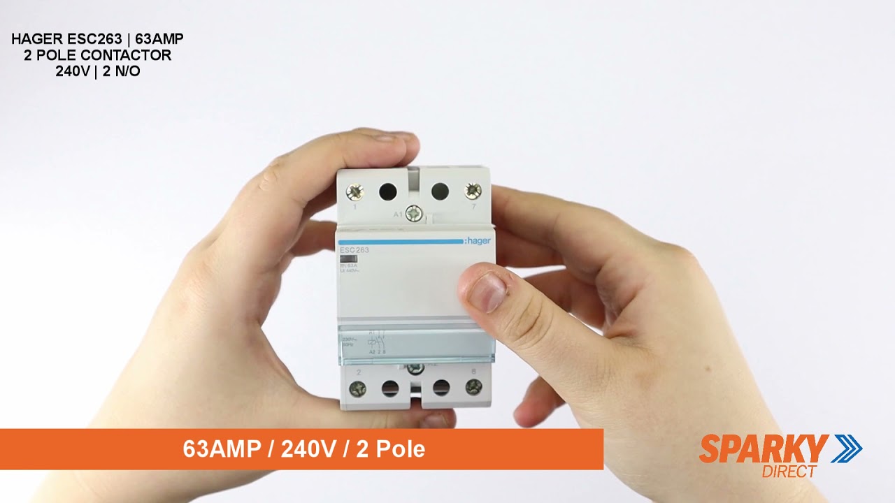 HAGER ESC263 | 63AMP 2 POLE CONTACTOR 240V | 2 N/O