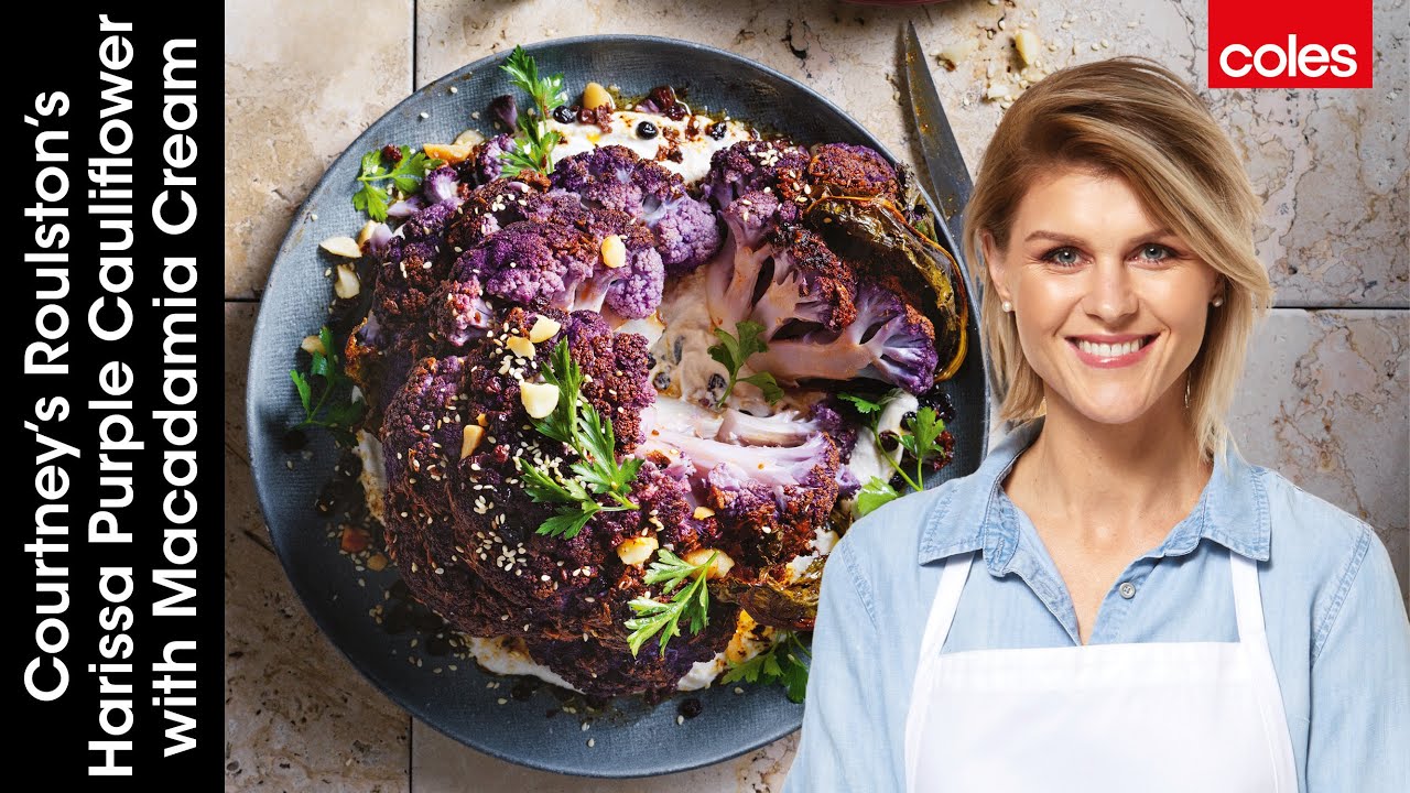 Harissa Purple Cauliflower with Macadamia Cream by Courtney Roulston