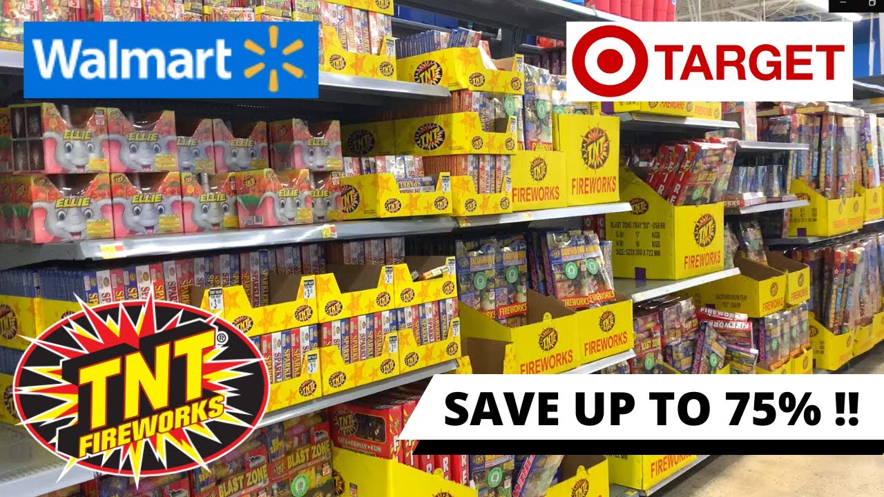 TNT Fireworks at Walmart and Target 2022: SAVE 75% Compared to Stands !!!