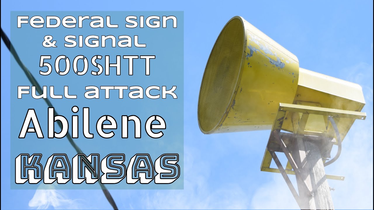 Federal Sign & Signal 500SHTT | Full Attack | Abilene, KS (Dickinson Co. Tornado Siren Test) 8/11/20