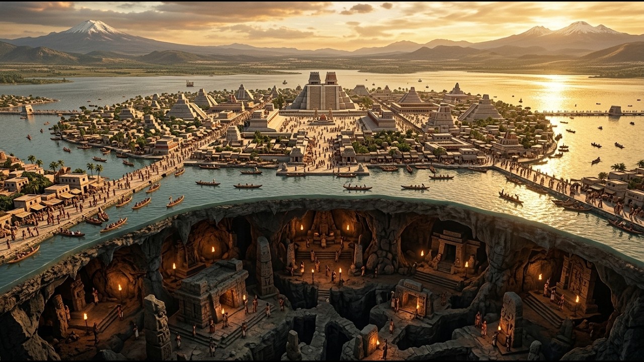 La Verdad Oscura Bajo la Ciudad Azteca | Tenochtitlan Revelada (Reconstruccíon con IA)