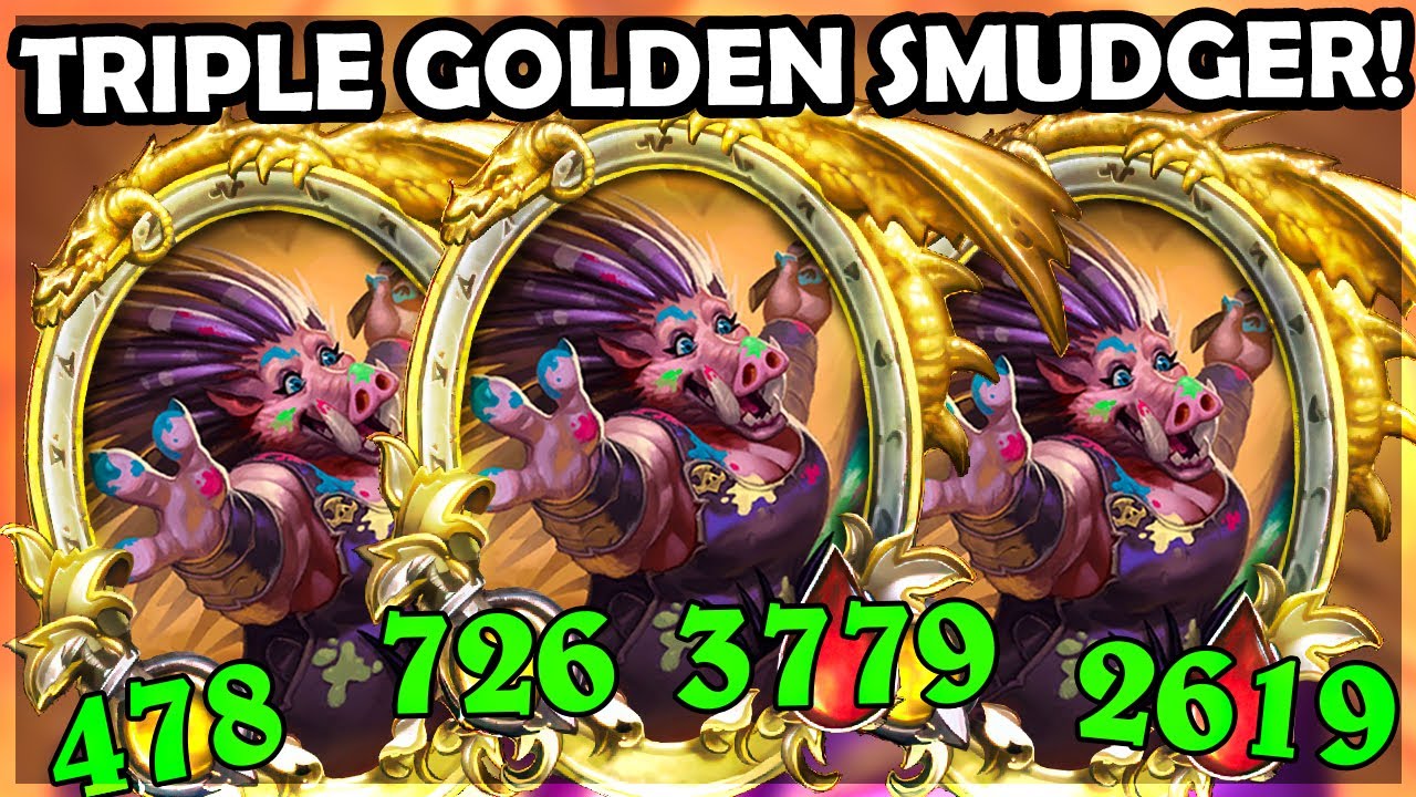 HUGE HIGHROLL: 3 Golden Paint Smudgers! | Hearthstone Battlegrounds