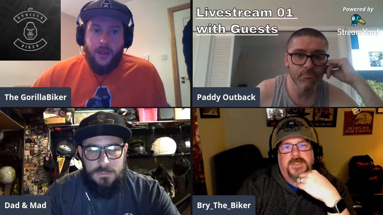 The GorillaBiker Livestream 01 | With Paddy Outback, Bry the Biker and Dad and Mad