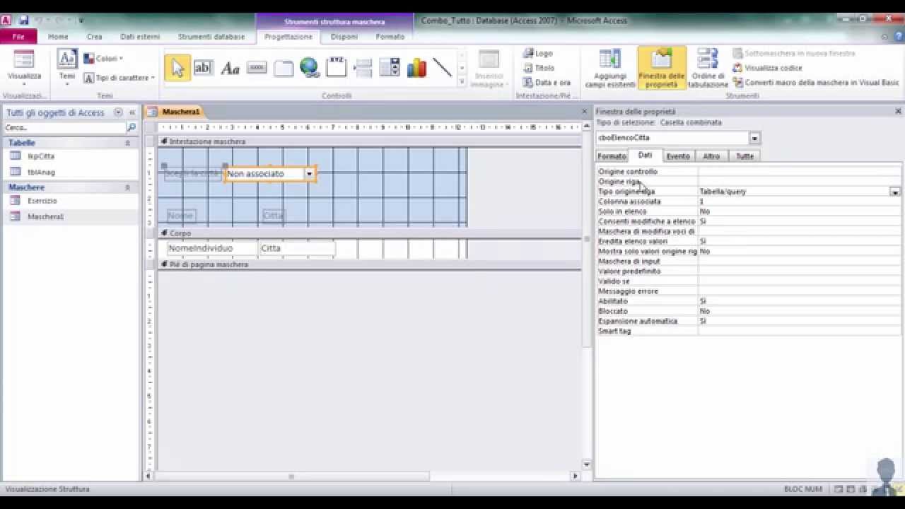 Visualizzare la scelta Tutto in casella combinata di Microsoft Access