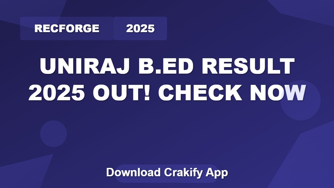 UNIRAJ B.Ed Result 2025 Declared | How to Check & Download Scorecard