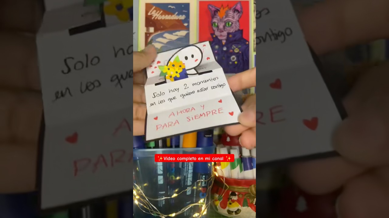 Tarjeta pop-up en 2 minutos ⏰ #tarjetaspersonalizadas #tarjetapopup #amor #pareja #manualidades