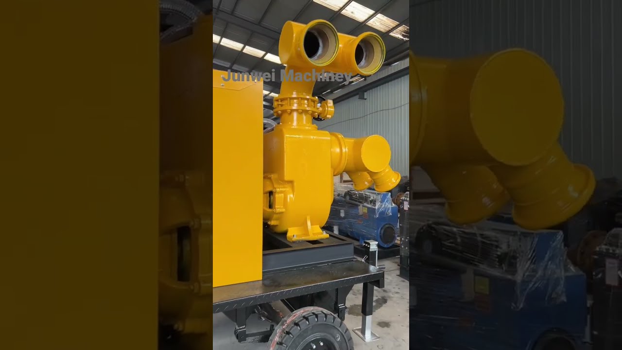 1000 cubic meter flow per hour 20m head self-priming water pumping station with wheel mobile trailer