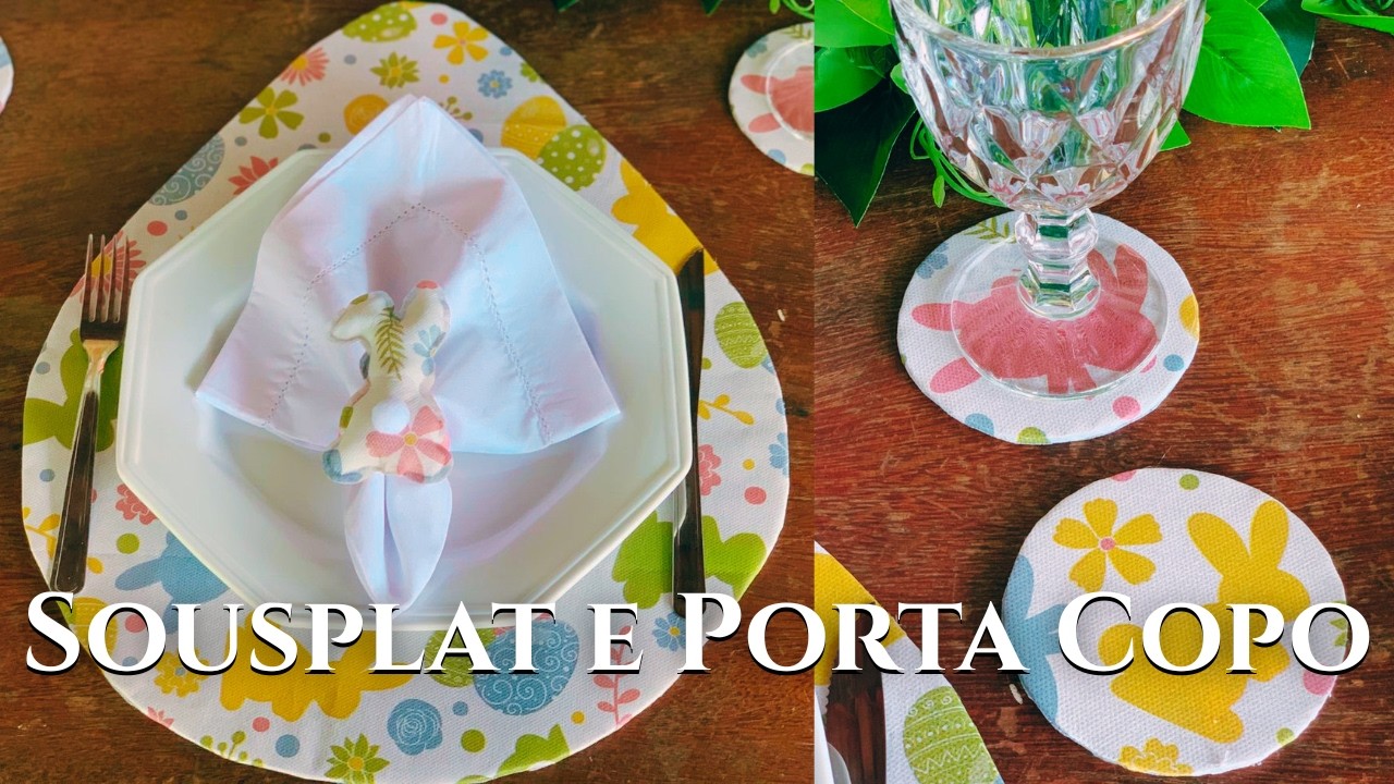 Decoração de Páscoa Fácil de Fazer | Sousplat e Porta Copos | DIY Barato