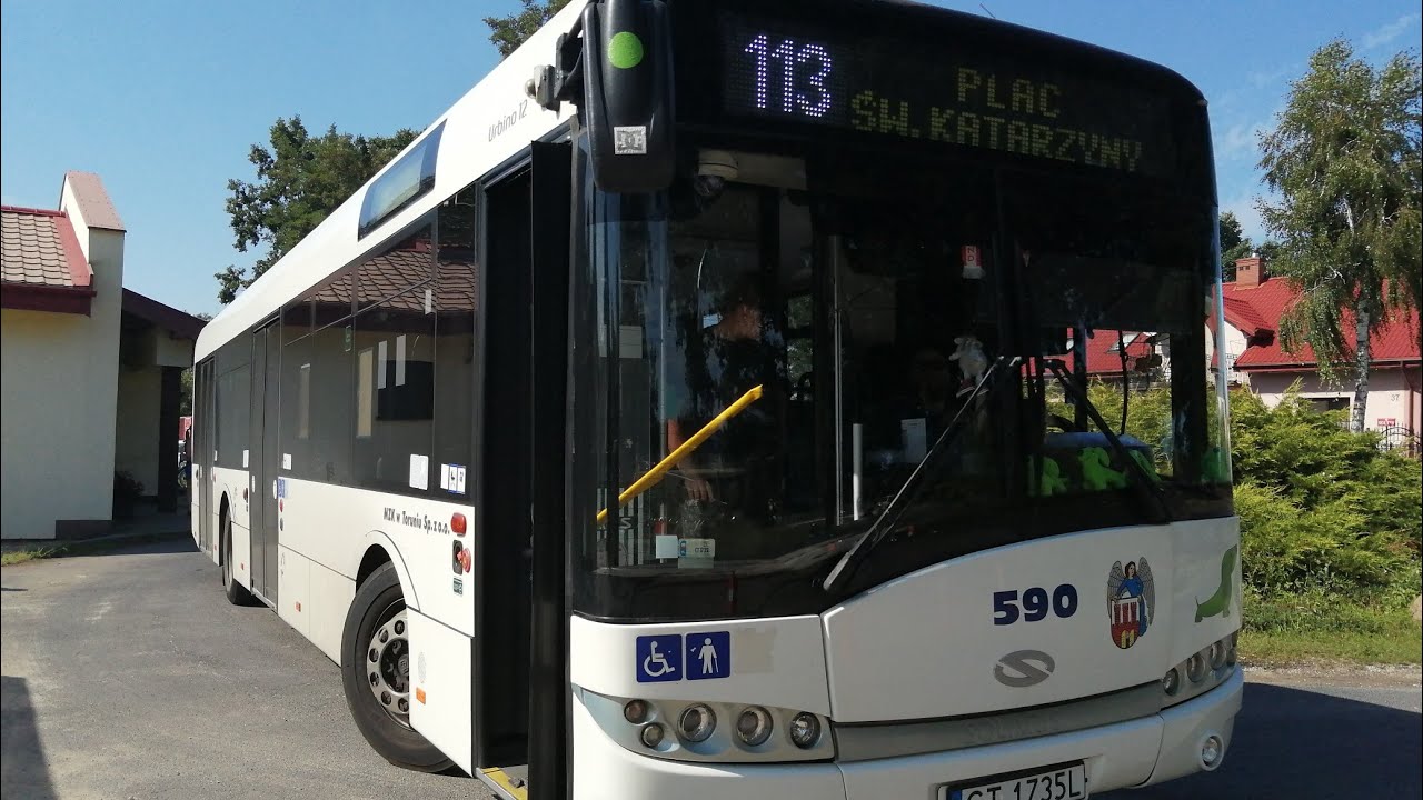 MZK Toruń - Solaris Urbino 12 #590 - Linia Podmiejska 113 | Kopanino -  pl. św. Katarzyny