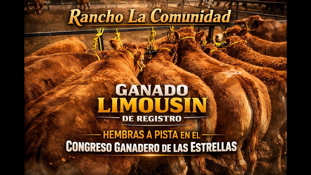 Ganado de la raza Limousin de registro desde Rancho La Comunidad