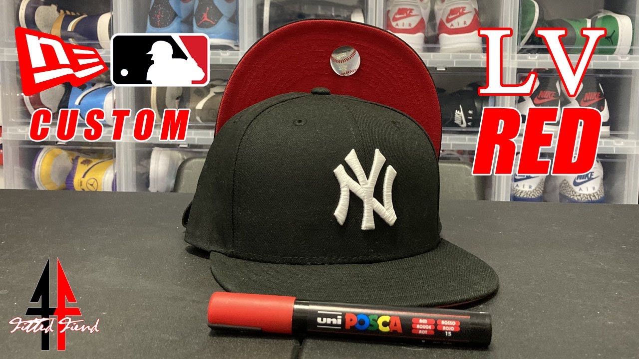 HOW TO MAKE YOUR OWN LV RED NEW ERA 59FIFTY CUSTOM (RED UV) FITTED FIEND EP. 135