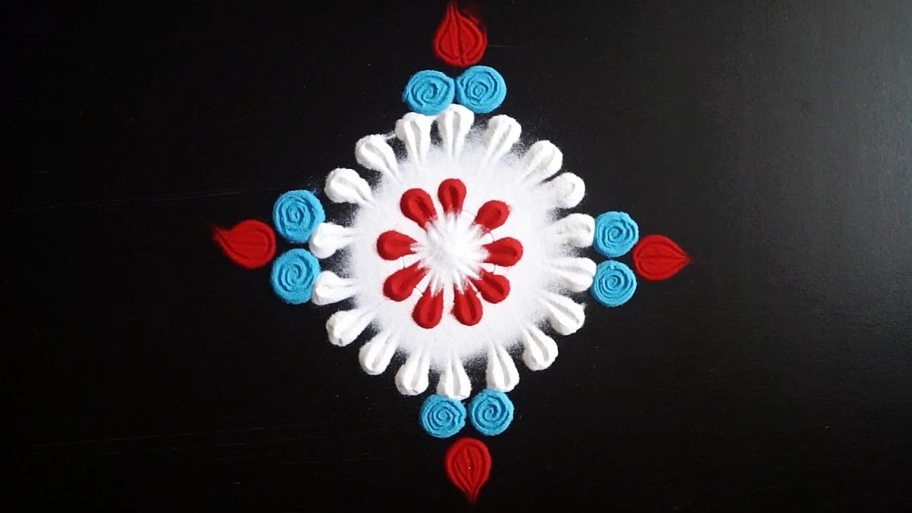 Beautiful Rangoli Design || Easy Rangoli Designs For Home || Easy Rangoli