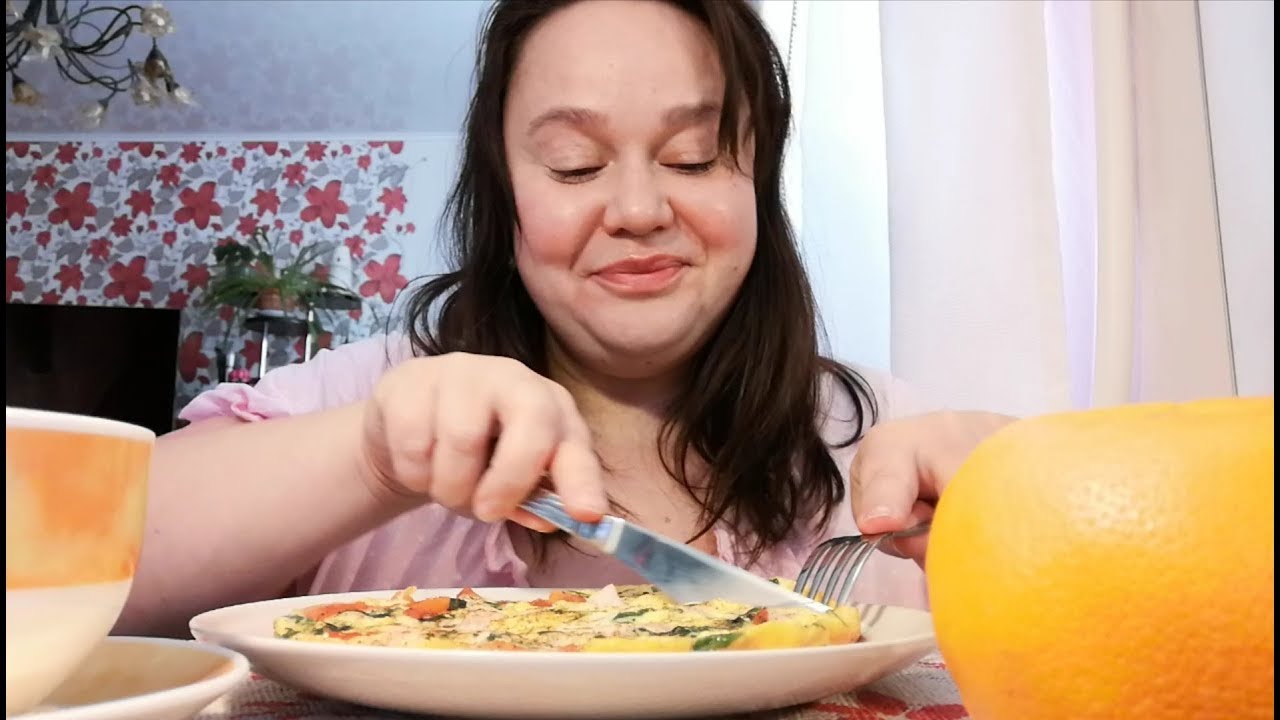 Мукбанг Вкуснейший завтрак 🥘☕🍊