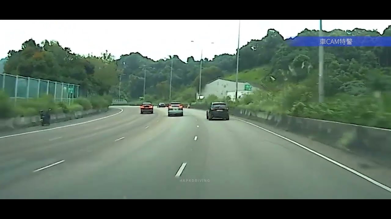 車CAM直擊 - 後車疑不滿快線L阻住晒 扒頭界人 前車扭軚閃避自炒
