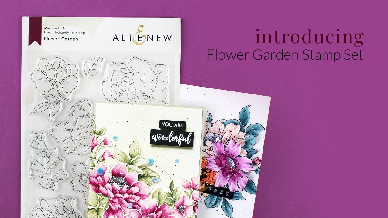 Easy DIY Flower Garden - Gorgeous Floral Outline Stamp Set for Card Making, Scrapbooking