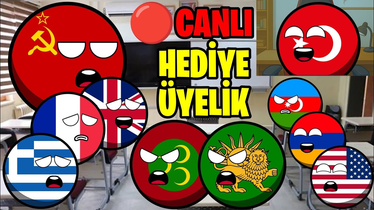 Üyelik Hediyeli 💎 CANLI YAYIN - Ülkeler Okulda (Countyballs Türkçe Animasyon)